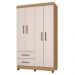 Guarda Roupa 4 Portas Barra Bonita Nature Off White