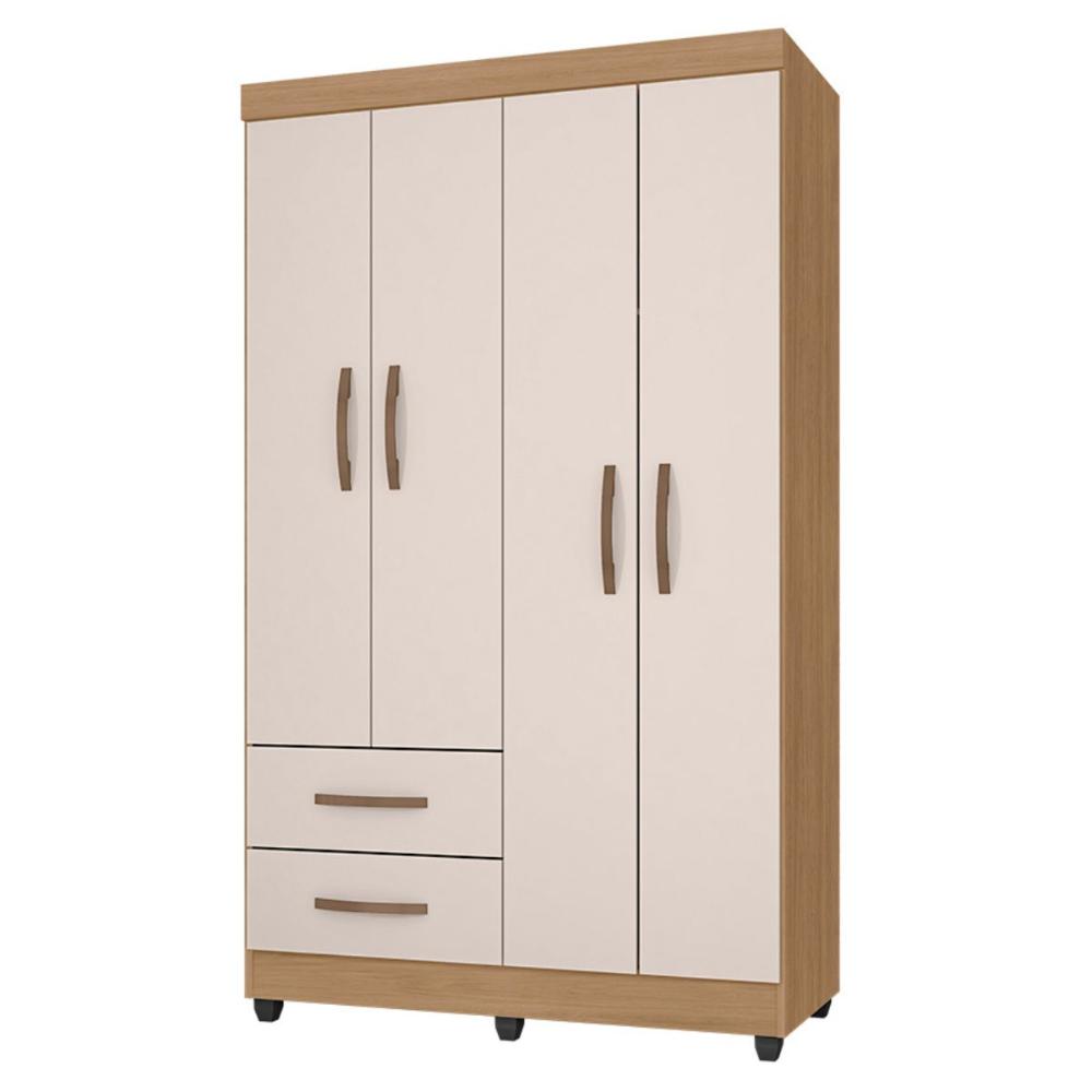 Guarda Roupa 4 Portas Barra Bonita Nature Off White