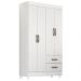 Guarda Roupa 4 Portas Barras Branco
