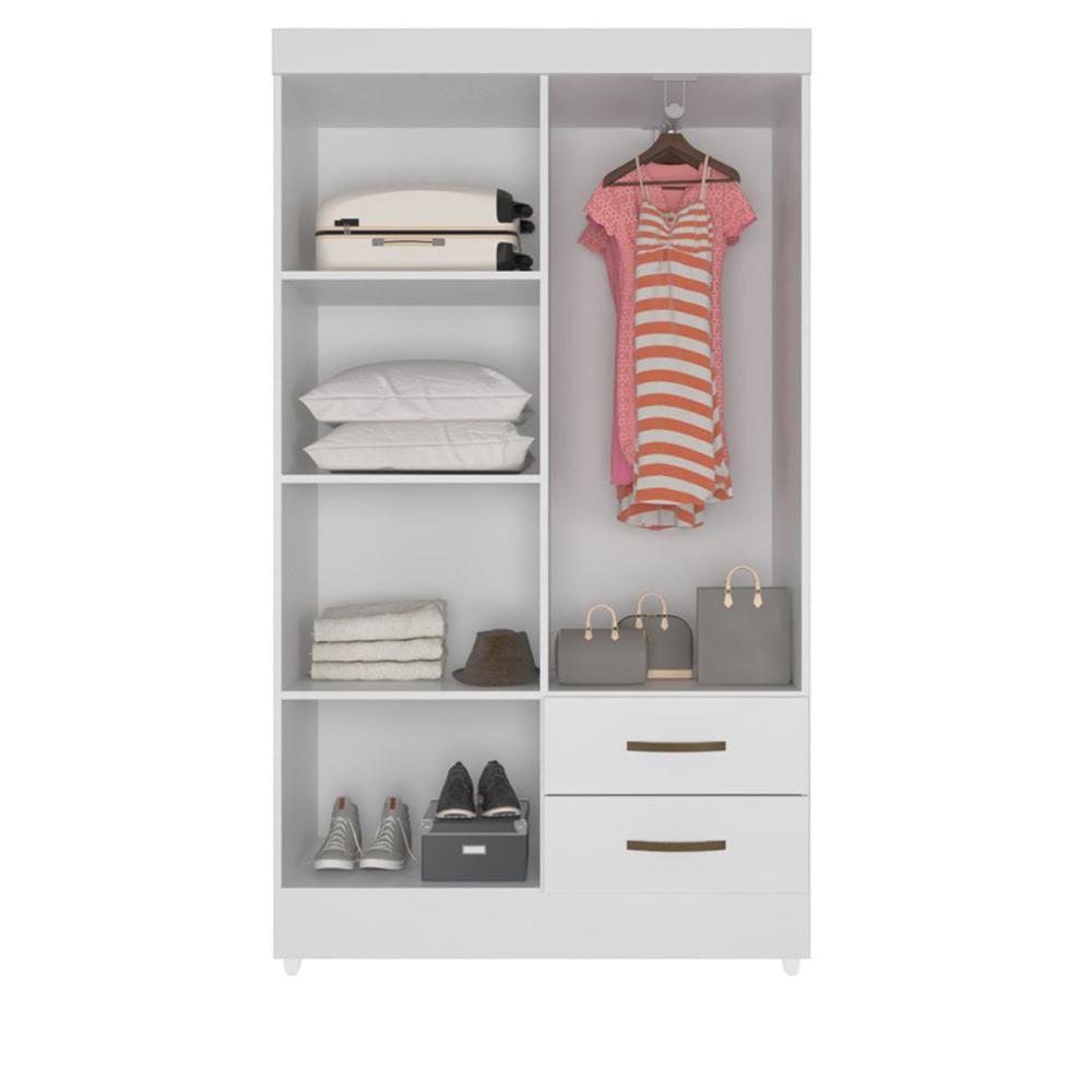Guarda Roupa 4 Portas Barras Branco