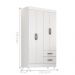 Guarda Roupa 4 Portas Barras Branco