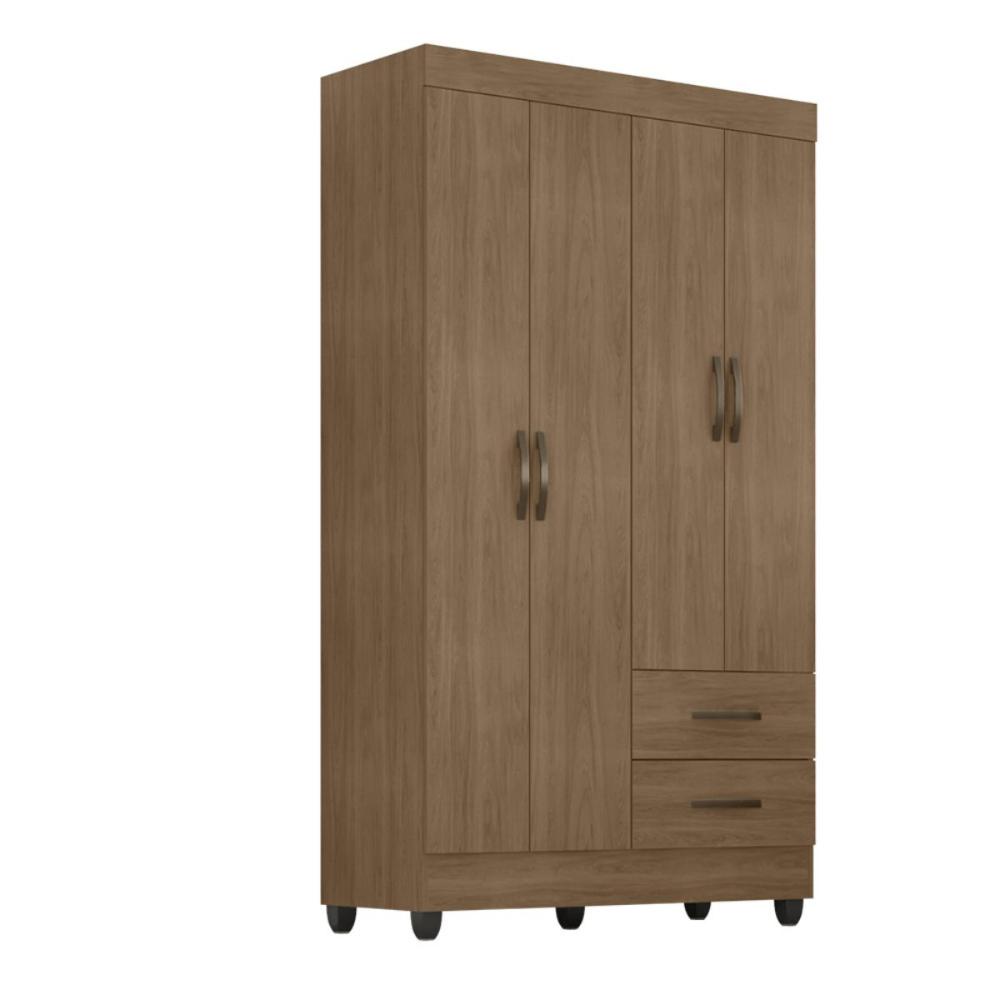 Guarda Roupa 4 Portas Barras Carvalho Oak