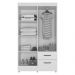 Guarda Roupa 4 Portas Barras Nature Off White