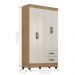 Guarda Roupa 4 Portas Barras Nature Off White