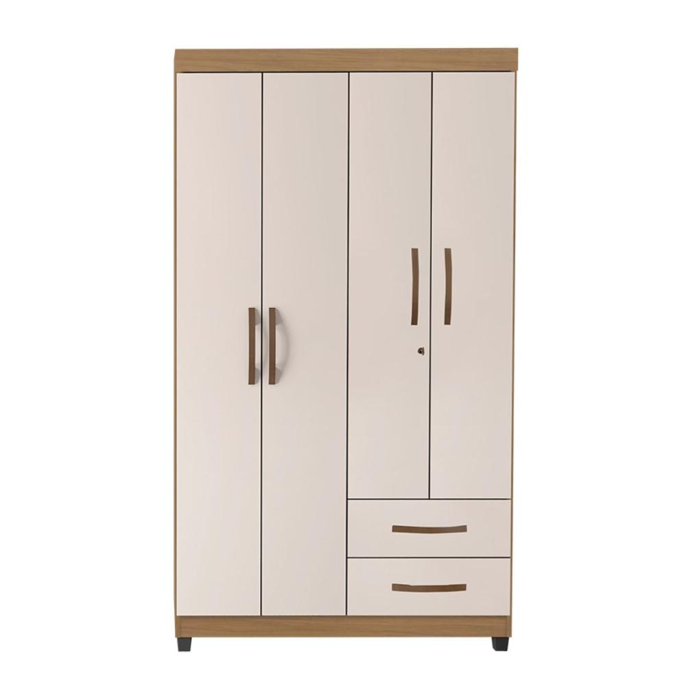 Guarda Roupa 4 Portas Narandiba Nature Off White