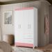 Guarda Roupa 4 Portas Roma Branco Rosa