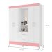 Guarda Roupa 4 Portas Sydney Branco Rosa