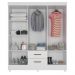 Guarda Roupa 6 Portas Guararema Branco Brilho