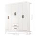 Guarda Roupa 6 Portas Guararema Branco Brilho