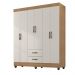 Guarda Roupa 6 Portas Guararema Nature Off White