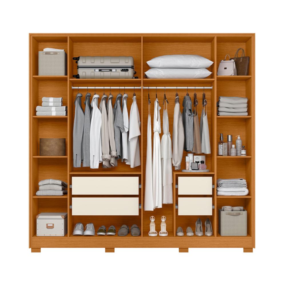 Guarda Roupa 6 Portas Helena Cinamomo Off White