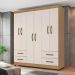 Guarda Roupa 6 Portas Quintana Nature Off White