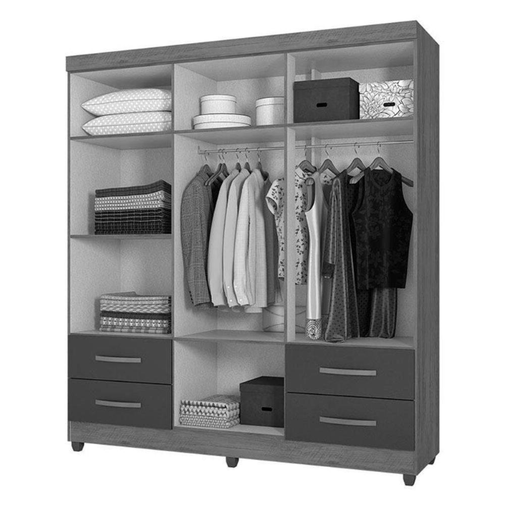 Guarda Roupa 6 Portas Quintana Nature Off White