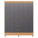 Guarda Roupa 6 Portas Roma Freijó Titanium