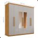 Guarda Roupa 6 Portas com Espelho Messias Naturale Off White