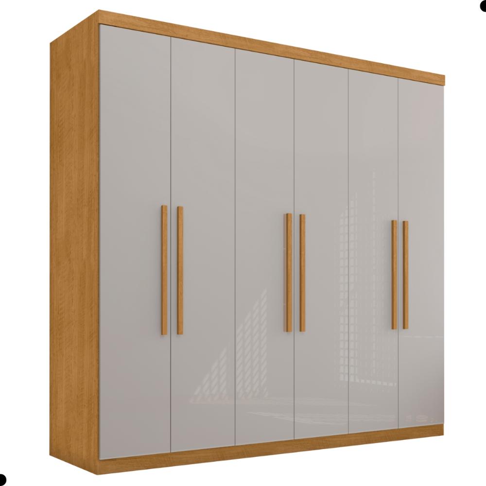 Guarda Roupa 6 Portas e 4 Gavetas Arujá Naturalle Off White