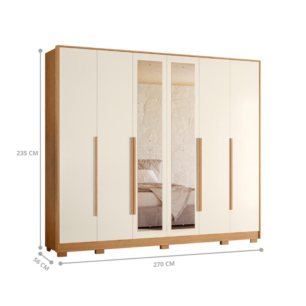 Guarda Roupa Espelhos Encantado Freijo Off White