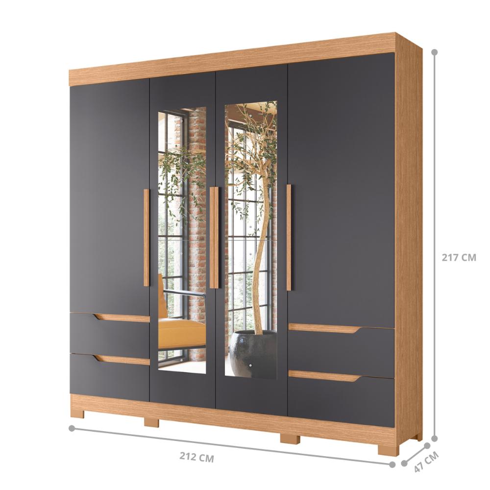 Guarda Roupa Oliveira Espelho Freijo Titanium
