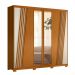 Guarda Roupa Ripado com Espelho Farol Cinamomo Off White