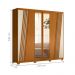 Guarda Roupa Ripado com Espelho Farol Cinamomo Off White