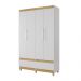 Guarda-Roupa com 2 Gavetas Kawasaki Branco Mel