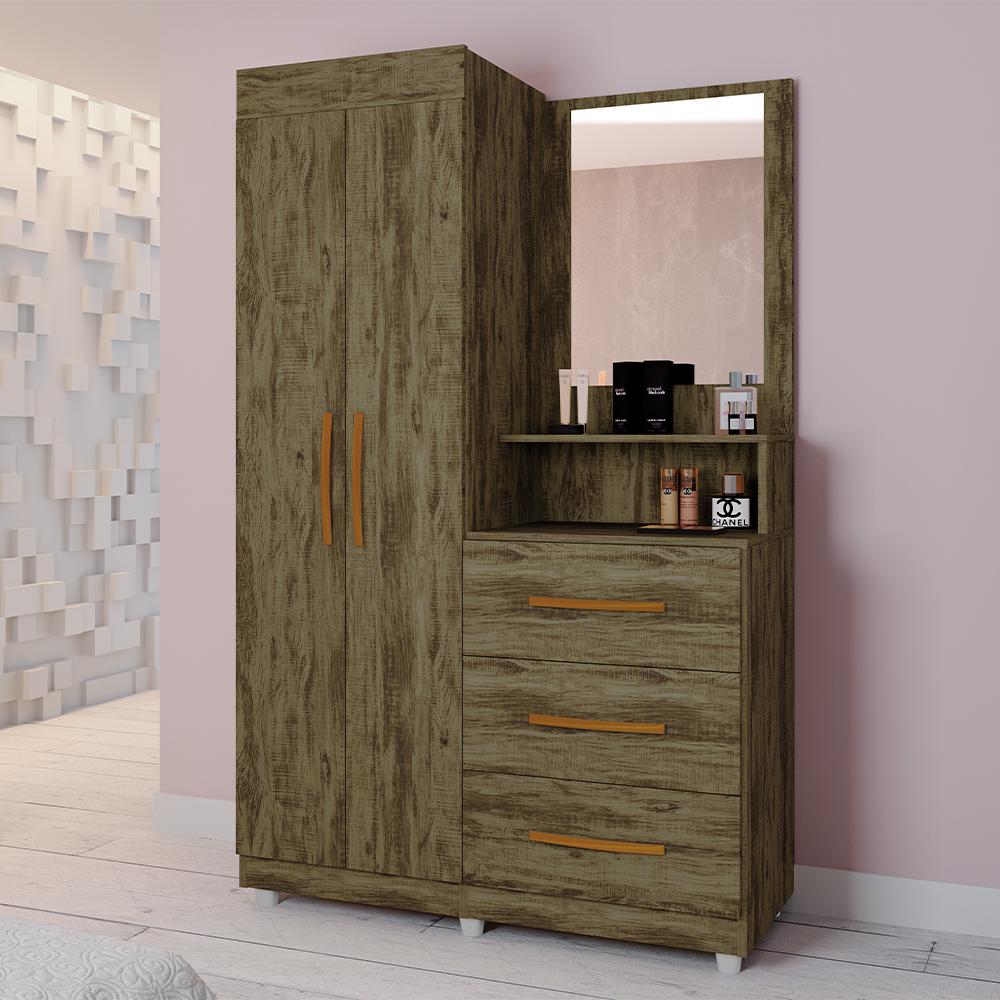 Guarda-Roupa com 2 Portas Saitama Ônix Amêndoa 