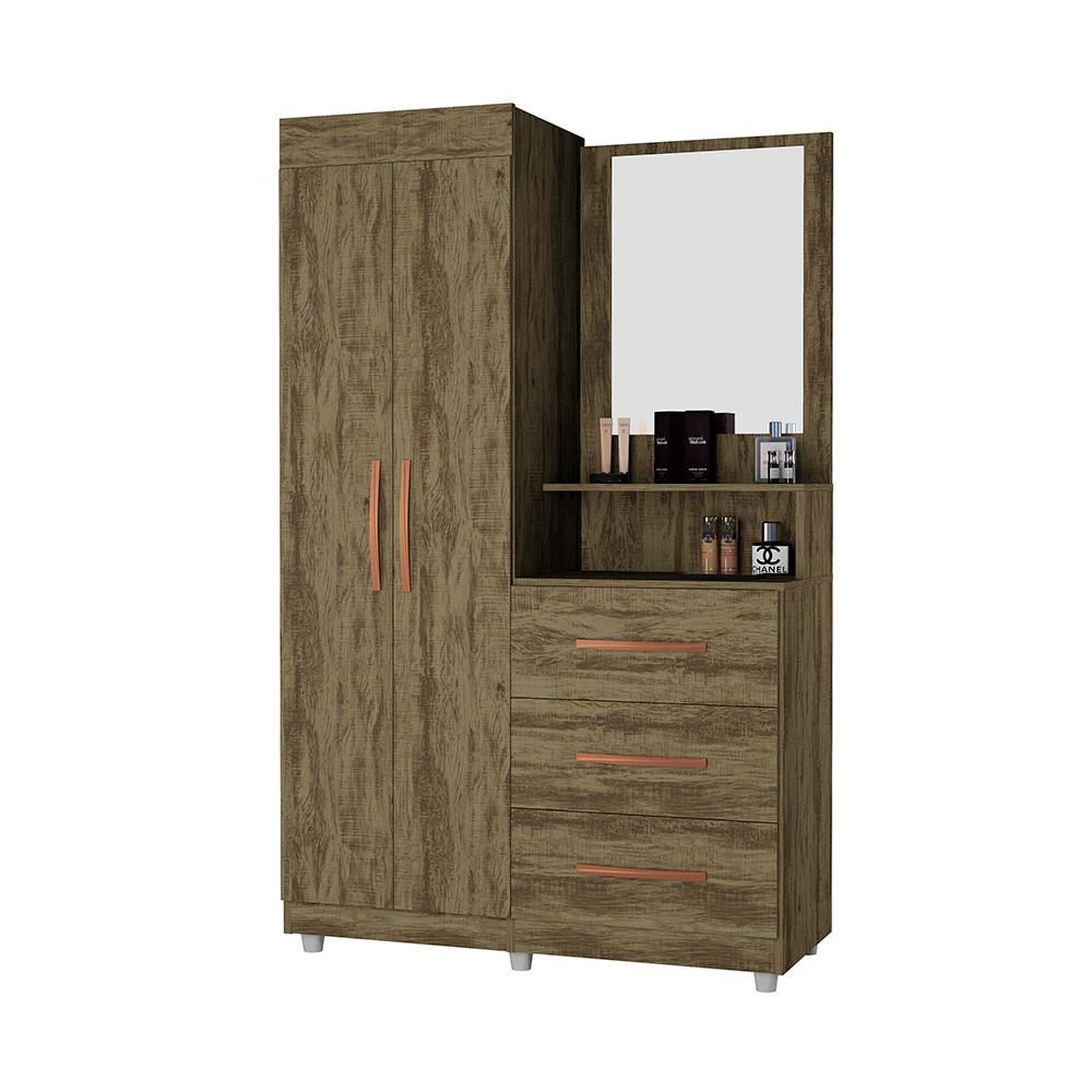 Guarda-Roupa com 2 Portas Saitama Ônix Amêndoa 