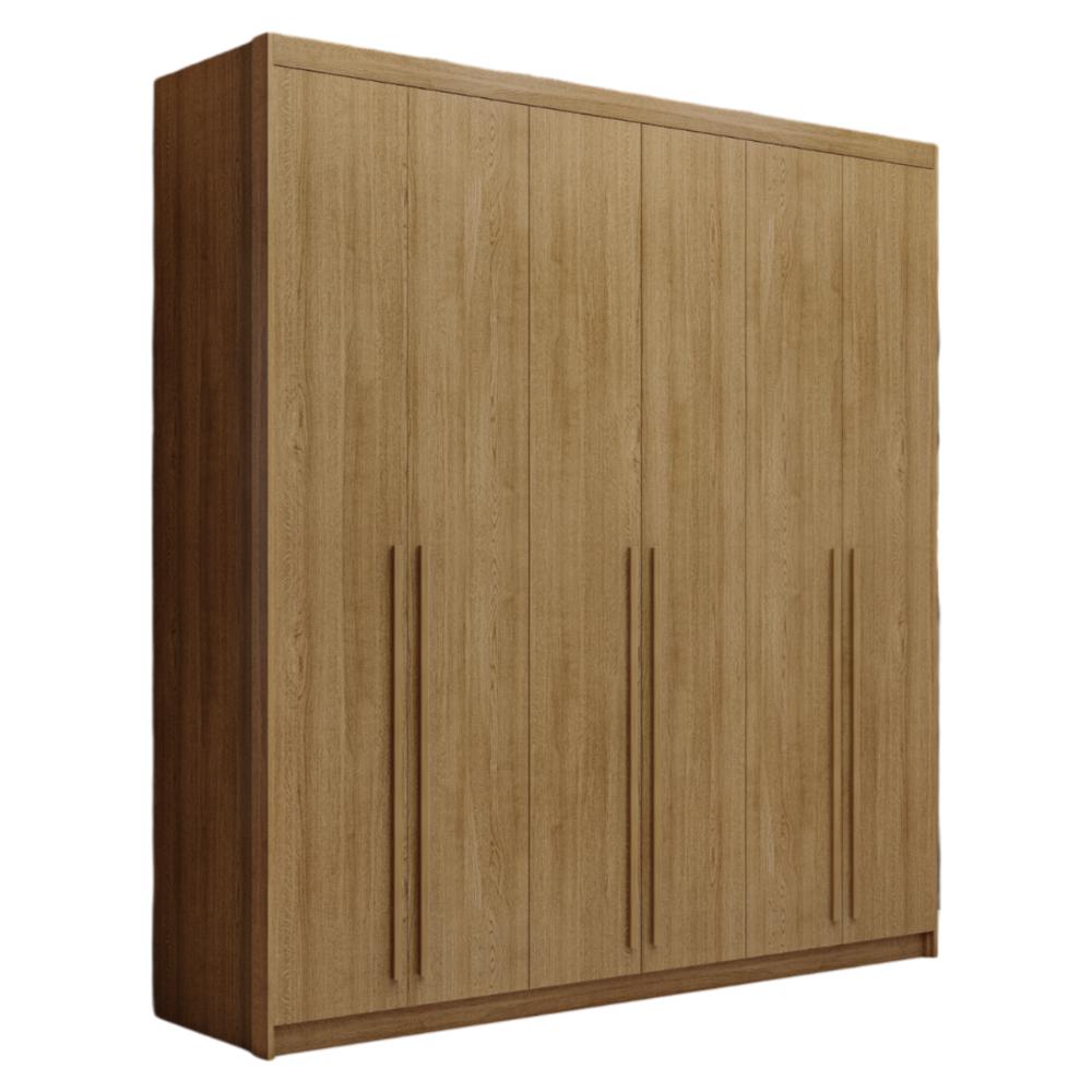 Guarda Roupa com 3 Gavetas e 6 Portas Valência Nature
