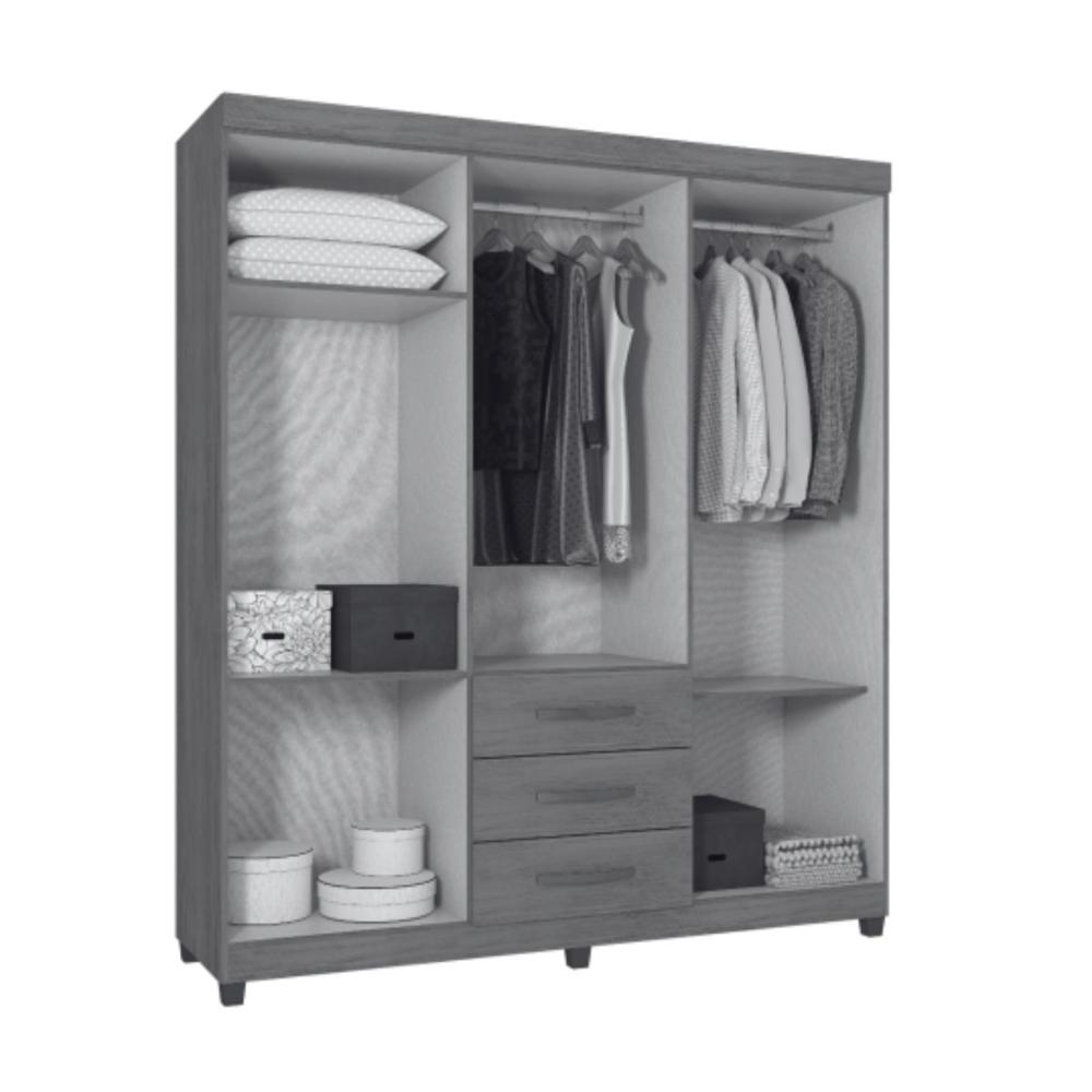Guarda Roupa com 6 Portas Jordão Grafite Perolizado 