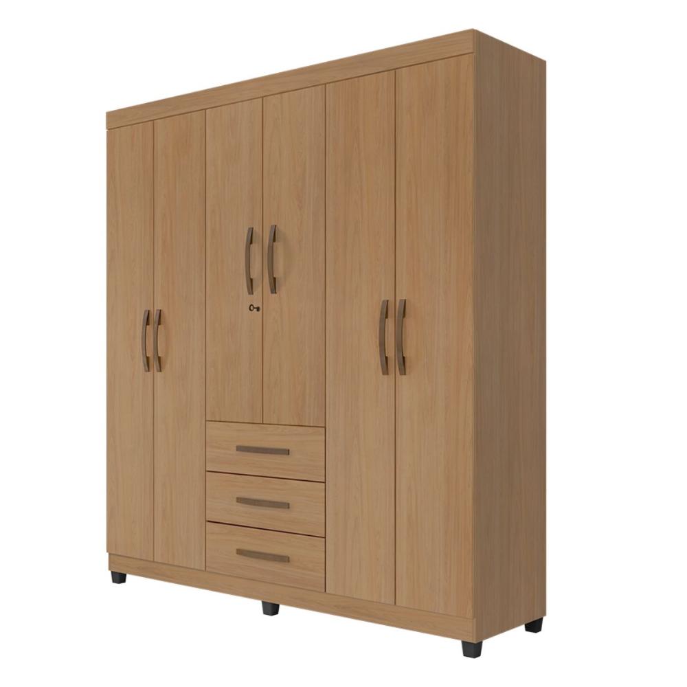 Guarda Roupa com 6 Portas Jordão Nature  