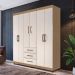 Guarda Roupa com 6 Portas Jordão Nature Off White