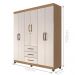 Guarda Roupa com 6 Portas Jordão Nature Off White
