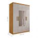 Guarda Roupa com Espelho 4 Portas Cajá Naturalle Off White