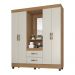 Guarda Roupa com Espelho Monteiro Nature Off White