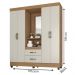 Guarda Roupa com Espelho Monteiro Nature Off White