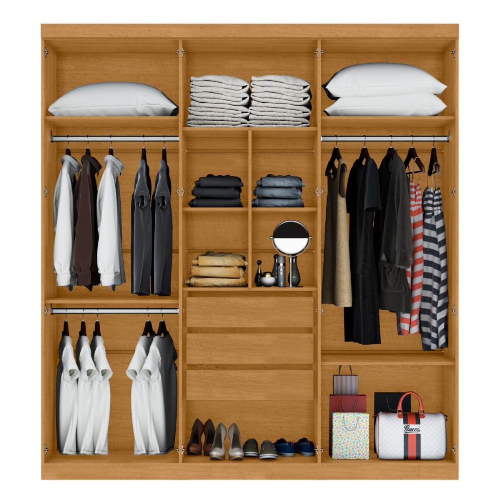 Guarda Roupa com Espelho e 6 Portas Sousa Naturalle