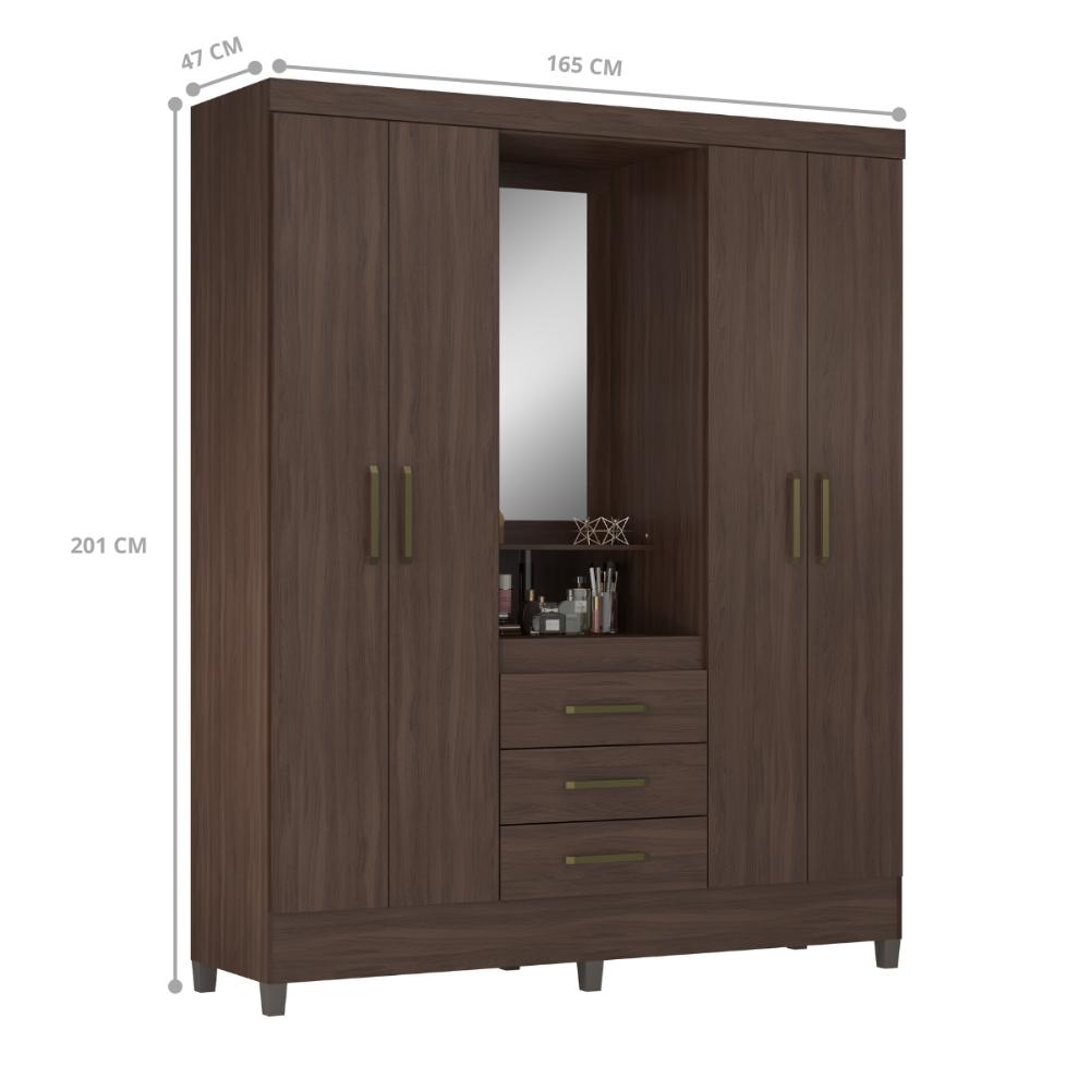 Gurda Roupa Saturno 4 Portas Cafe Touch