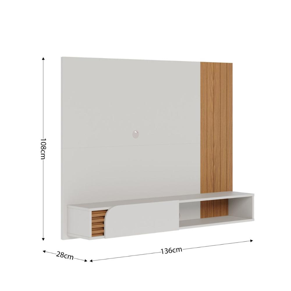 Home Para TV 60 Polegadas Jericoacoara 1600 Off White Freijo