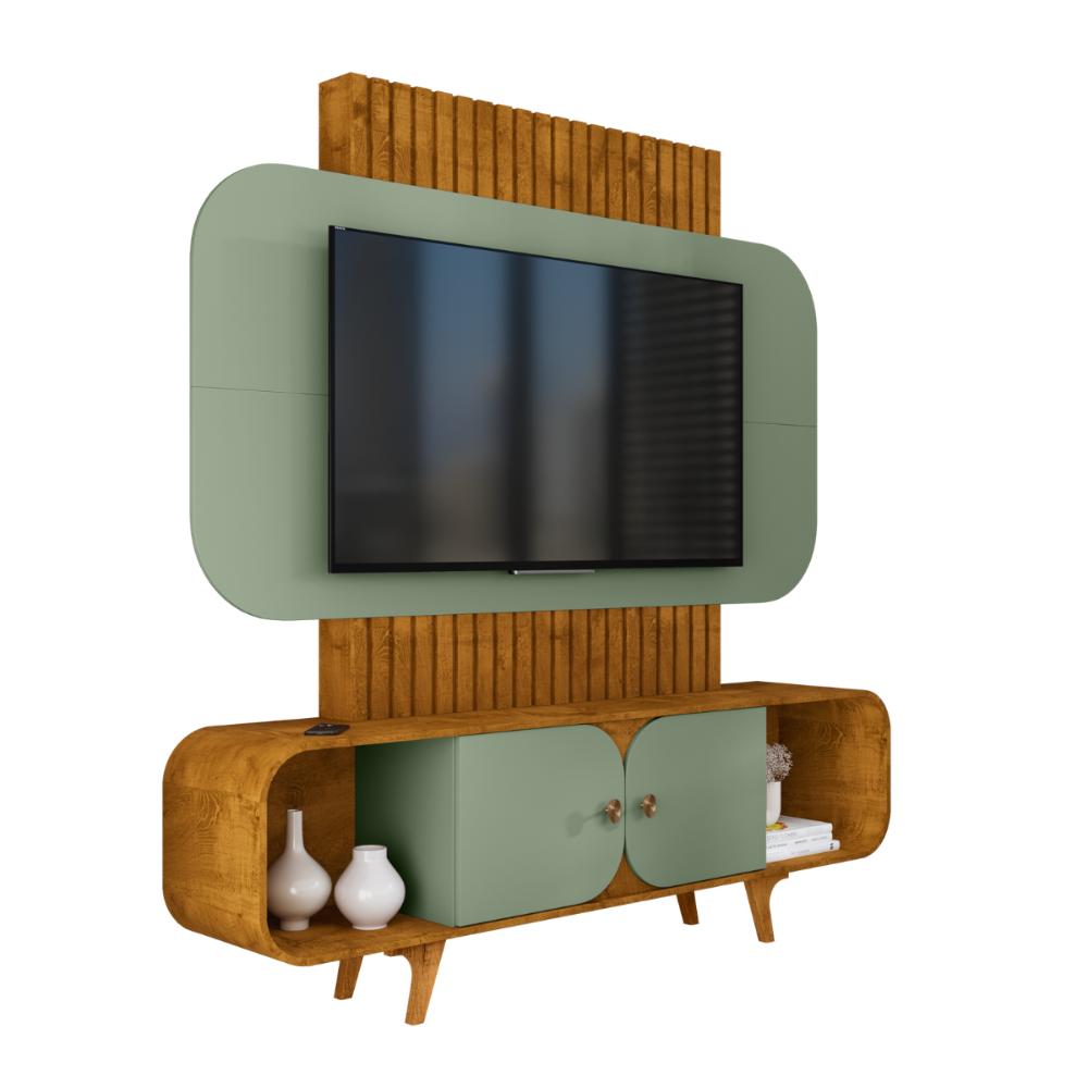 Home Para TV 75 Polegadas Riacho Naturalle Pistache