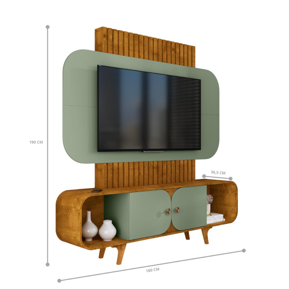 Home Para TV 75 Polegadas Riacho Naturalle Pistache