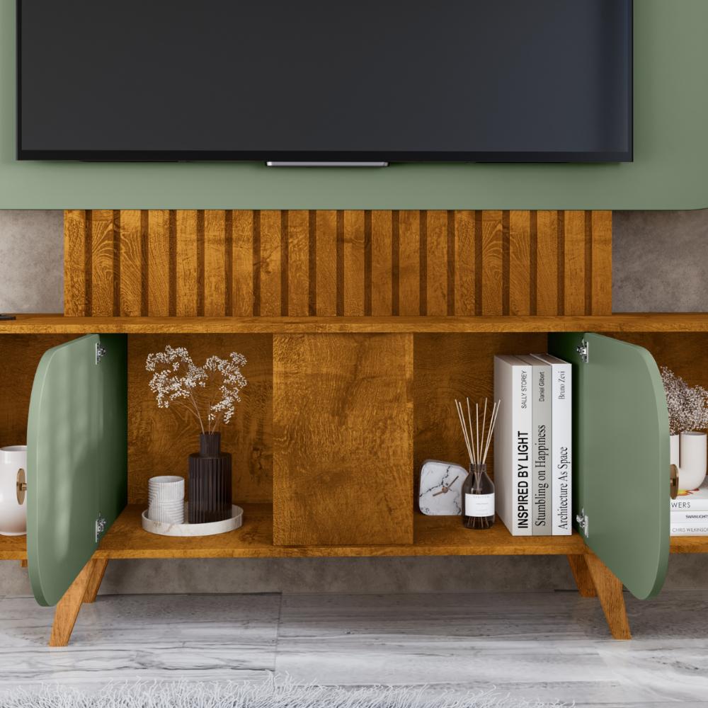 Home Para TV 75 Polegadas Riacho Naturalle Pistache
