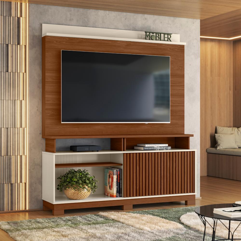 Home para TVs até 65 Polegadas Lille Freijó Off White Carrara