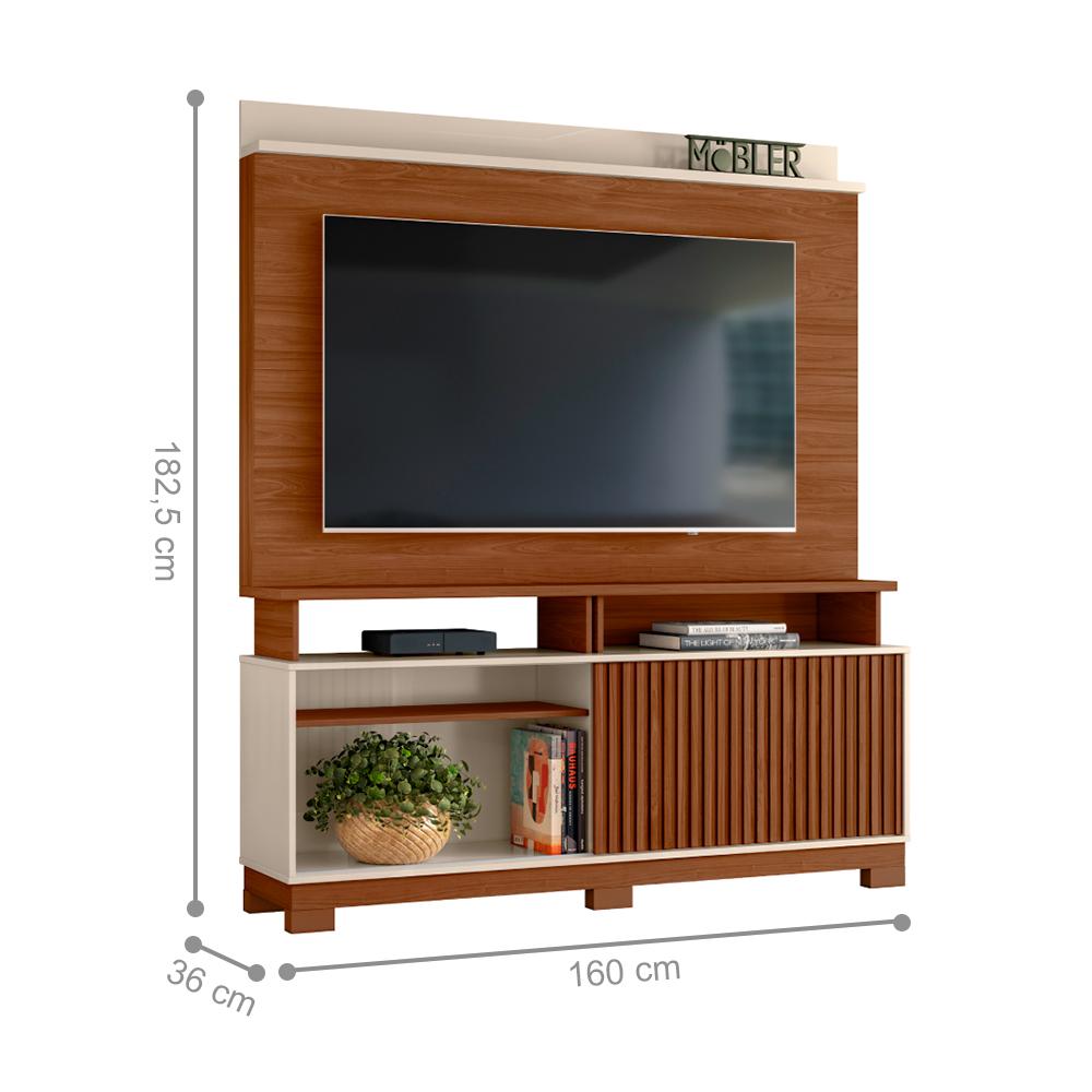 Home para TVs até 65 Polegadas Lille Freijó Off White Carrara
