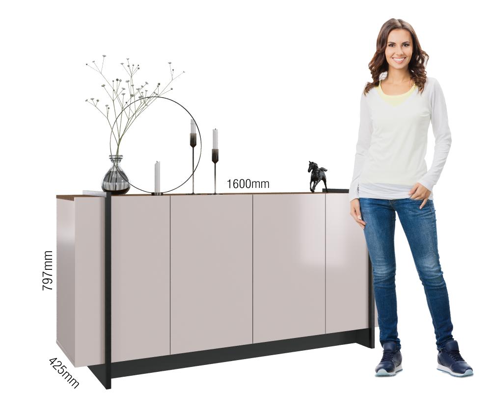 Jogo Buffet e Aparador Johanesburgo Freijo Preto