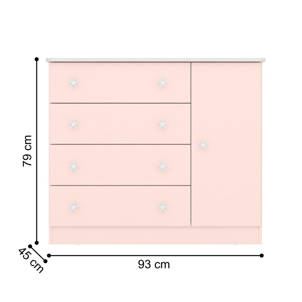 Jogo Completo Quarto Infantil Bélgica Rosa Acetinado