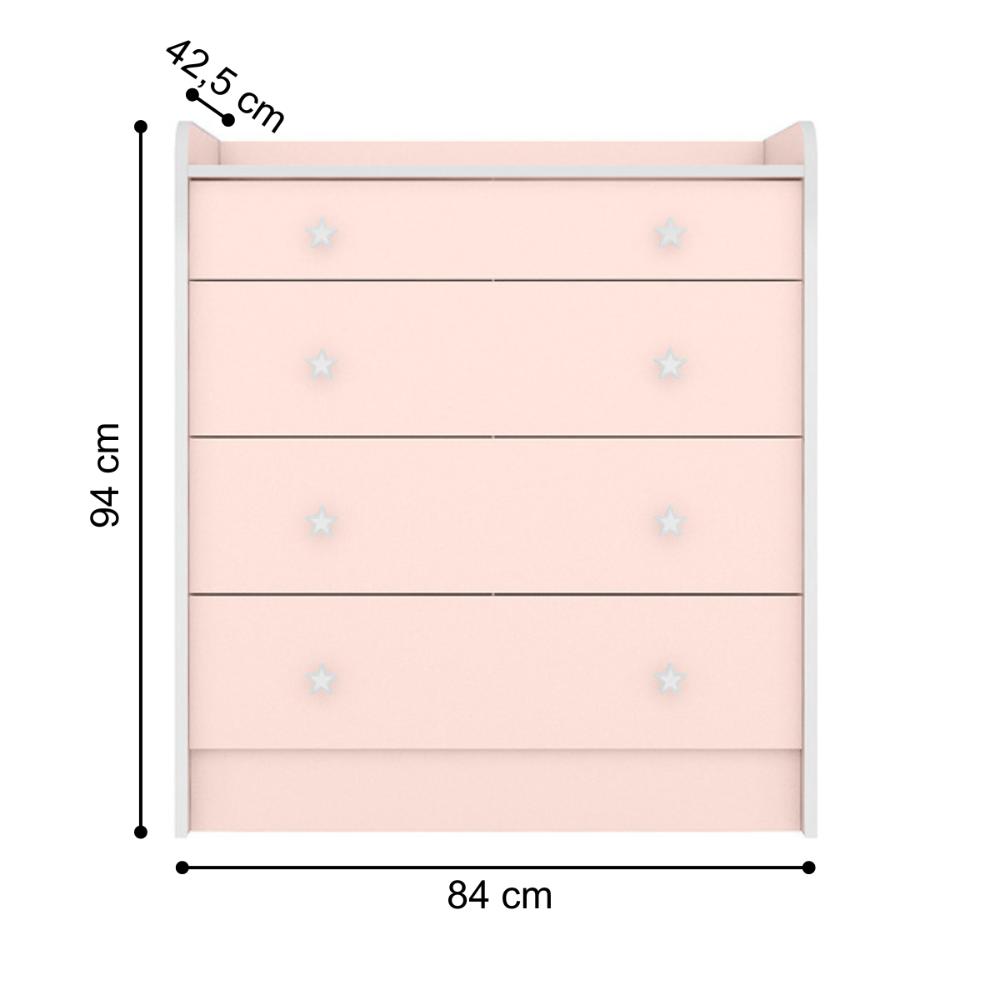 Jogo Completo Quarto de Bebê Arica Rosa Acetinado