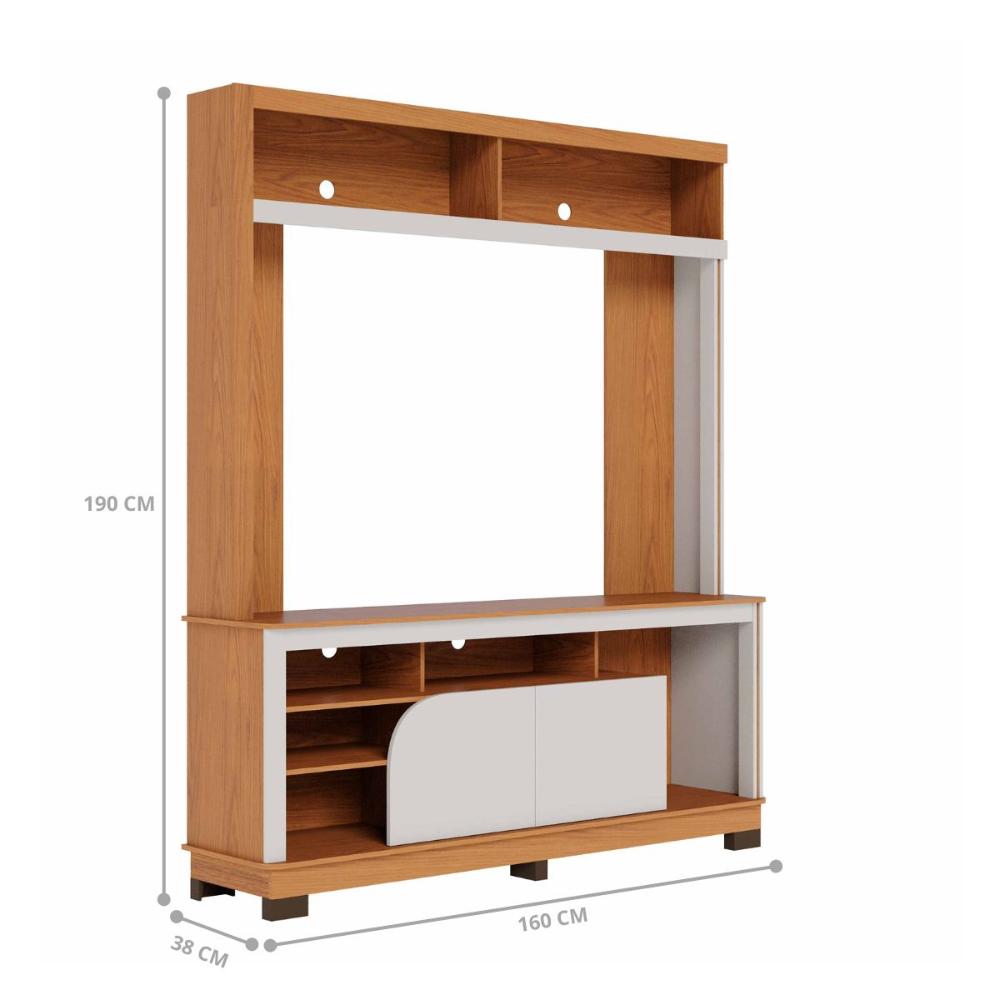 Jogo Mesa de Centro e Estante Estonia Freijo Off White