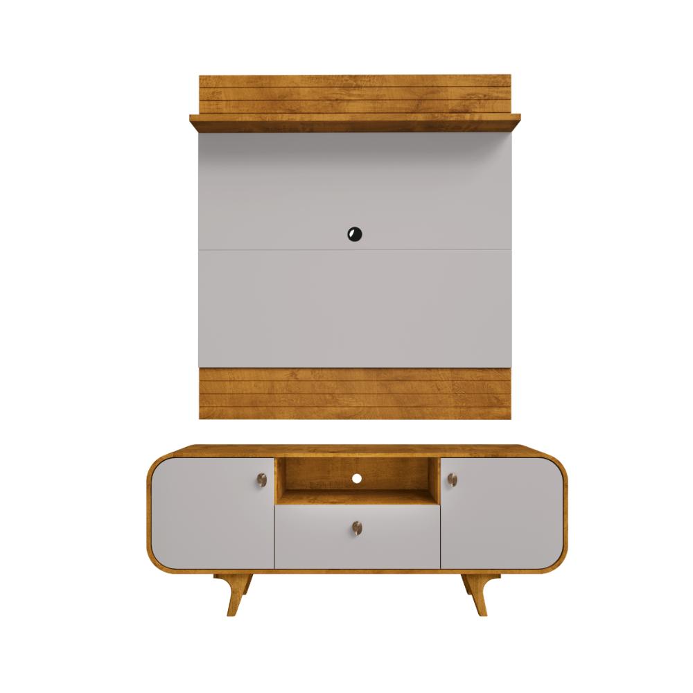 Jogo Painel e Rack  Maia Naturalle Off White