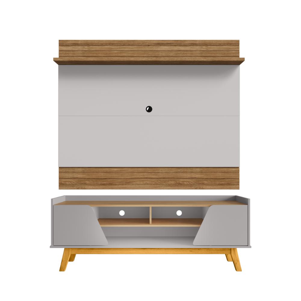 Jogo Painel e Rack Lazio Cinamomo Off White