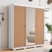Jogo Quarto Espelho Recife Branco Camarim Nature Brisa Linho Bege